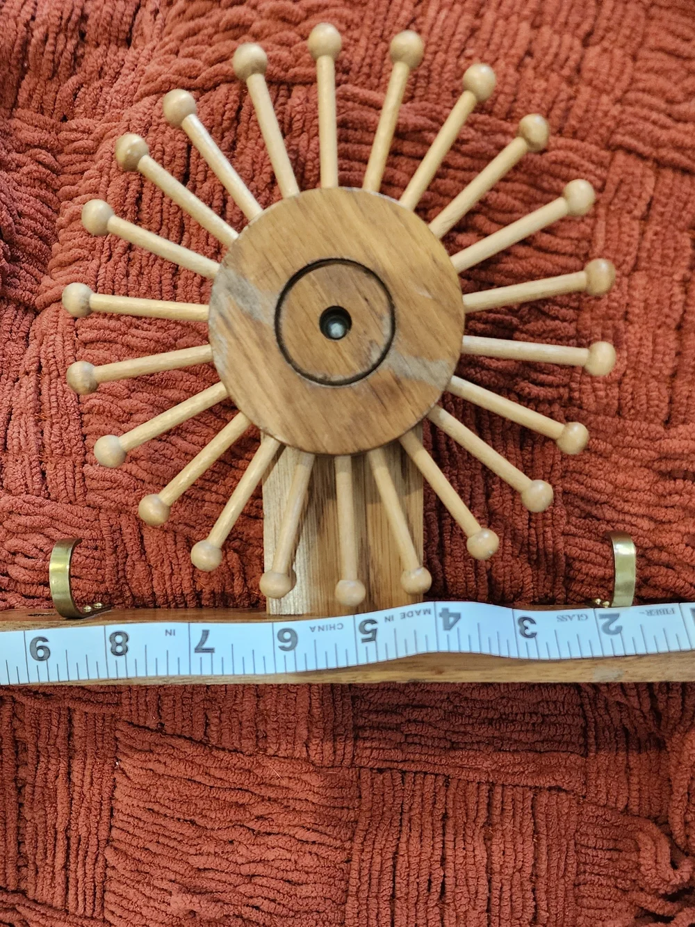 Vintage Wooden Rotating Tie & Belt Rack Carousel | Wall Mounted Organizer